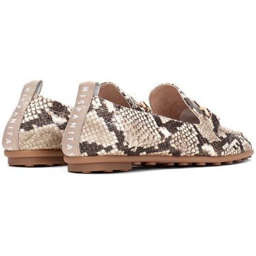 Hispanitas HV254027 Bombay Damenmokassins SNAKE_TAUPE_C003