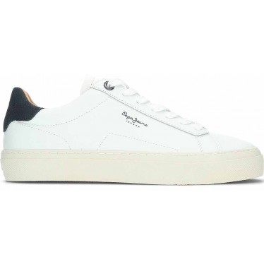 Pepe Jeans Herren-Ledersneaker PMS30930 WHITE