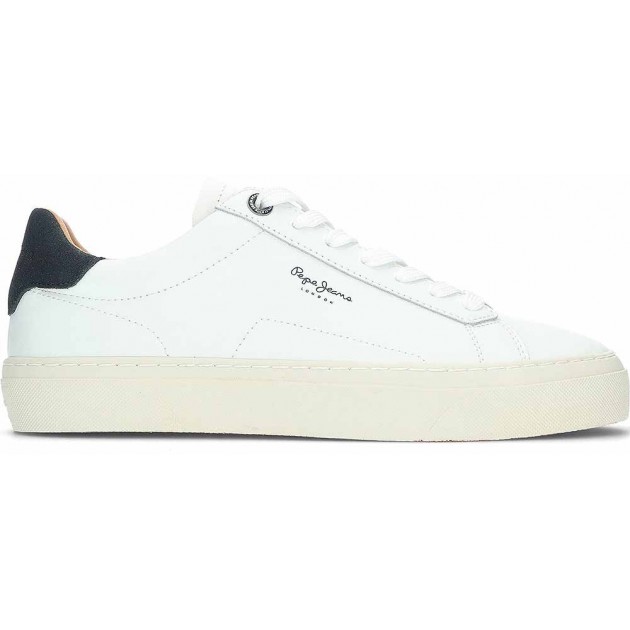 Pepe Jeans Herren-Ledersneaker PMS30930 WHITE