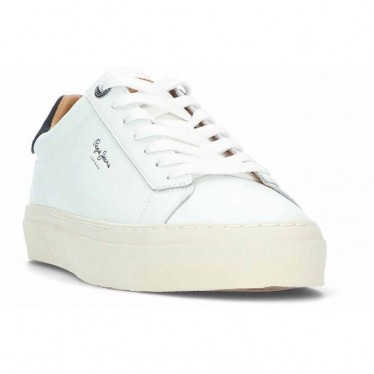 Pepe Jeans Herren-Ledersneaker PMS30930 WHITE