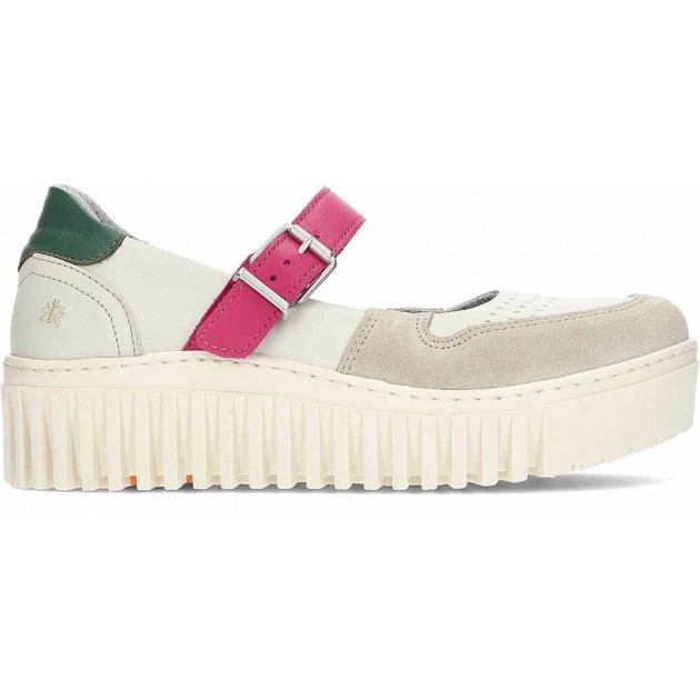 ART Brighton 1515 Damen Plateau Ballerinas CREAM_FUXIA
