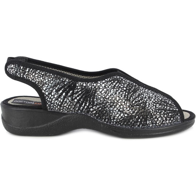 Doctor Cutillas Orthopädische Sandale 21795 Gummibänder NEGRO