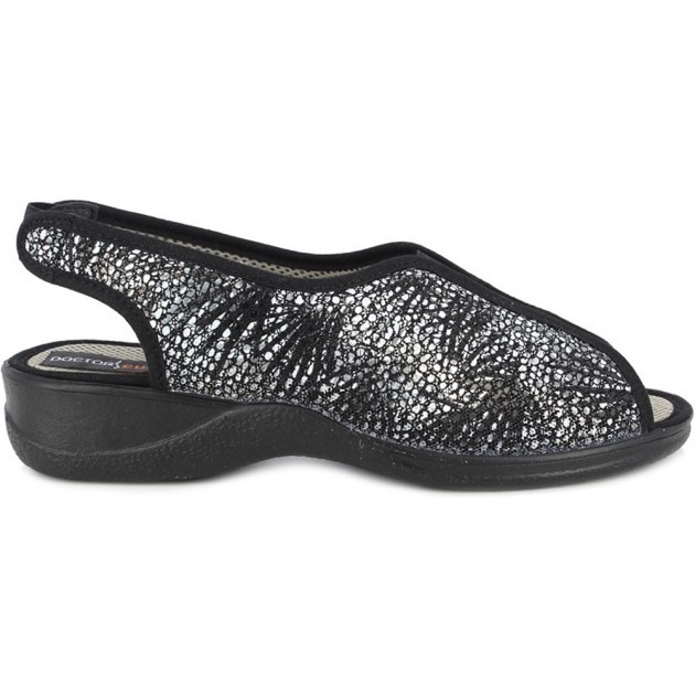 Doctor Cutillas Orthopädische Sandale 21795 Gummibänder NEGRO
