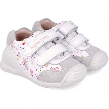 Biomecanics 252100 Mädchen Sportschuhe mit Schmetterlingsdruck BLANCO_B050