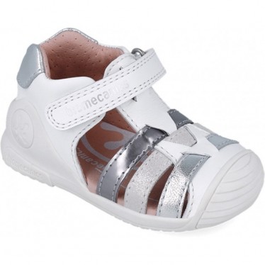 Biomecanics 252104 Lässige Riemchensandalen für Mädchen BLANCO_PLATA_B313