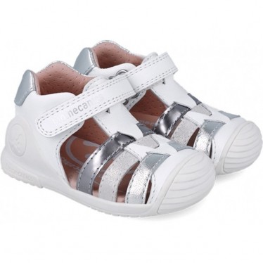 Biomecanics 252104 Lässige Riemchensandalen für Mädchen BLANCO_PLATA_B313