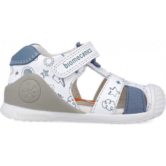 Biomecanics 252116 Bedruckte Jungen-Sandalen BLANCO_INDIGO_B834