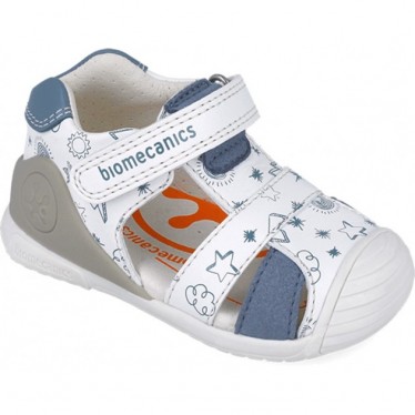 Biomecanics 252116 Bedruckte Jungen-Sandalen BLANCO_INDIGO_B834