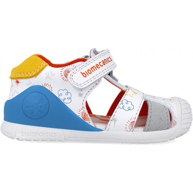 Biomecanics 252116 Bedruckte Jungen-Sandalen BLANCO_YEMA_C835 Biomecanics 252116 Bedruckte Jungen-Sandalen BLANCO_YEMA_C835