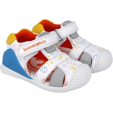 Biomecanics 252116 Bedruckte Jungen-Sandalen BLANCO_YEMA_C835