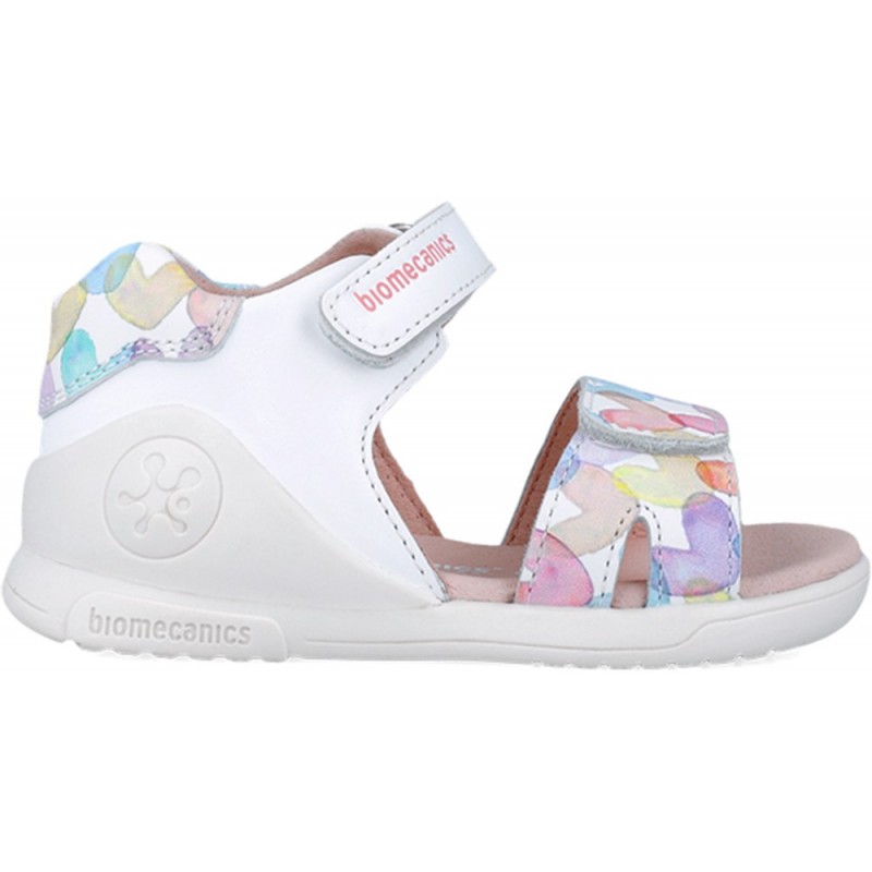 Biomecanics 252141 offene Sandale für Mädchen mit Biogateo-Print BLANCO_B050