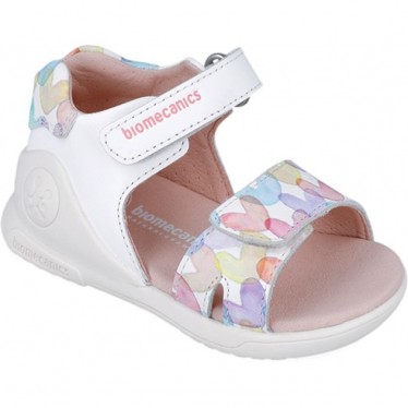 Biomecanics 252141 offene Sandale für Mädchen mit Biogateo-Print BLANCO_B050