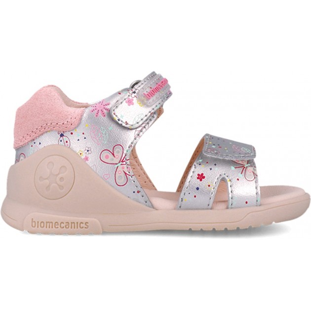 Biomecanics 252142 Biogateo Sandalen mit offener Spitze und Print für Mädchen PLATA_B198 Biomecanics 252142 Biogateo Sandalen mit offener Spitze und Print für Mädchen PLATA_B198