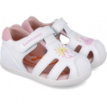 Biomecanics 252166 Sandalen für Zwillingsmädchen BLANCO_ROSA_D113