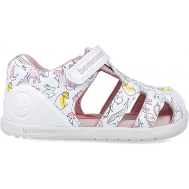 Sandalen für Mädchen erste Schritte Biomecanics 252167 Gedruckt BLANCO_B050