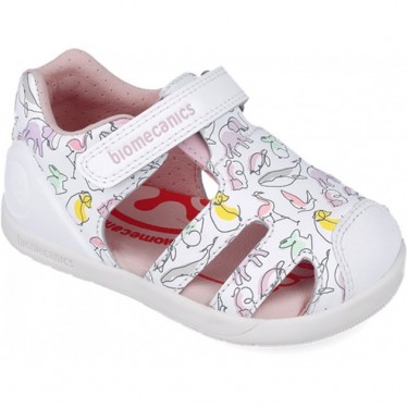 Sandalen für Mädchen erste Schritte Biomecanics 252167 Gedruckt BLANCO_B050