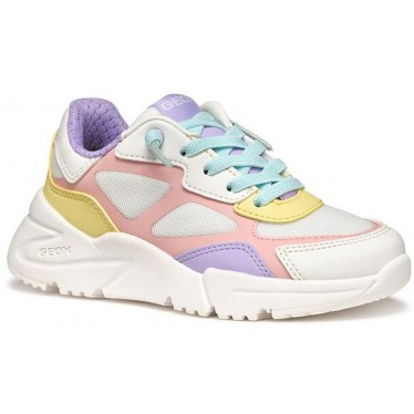 GEOX Loftus J55M2B Mädchen-Sneaker WHITE_MULTI