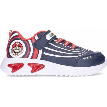 GEOX J55DZB Super Mario J Assister Leucht-Sneaker NAVY_RED