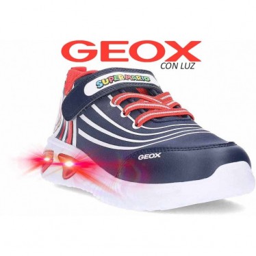 GEOX J55DZB Super Mario J Assister Leucht-Sneaker NAVY_RED