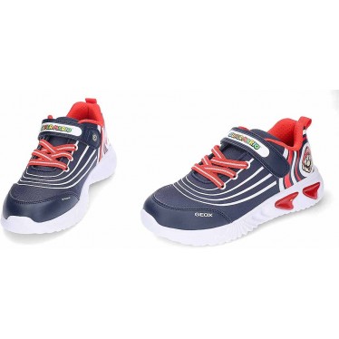 GEOX J55DZB Super Mario J Assister Leucht-Sneaker NAVY_RED