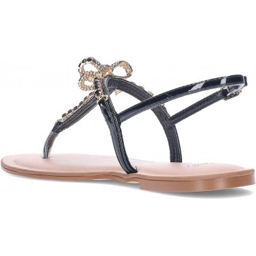 EXE ANGELINA-128 Flache Damensandale STRASS_BLACK