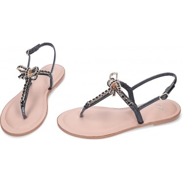 EXE ANGELINA-128 Flache Damensandale STRASS_BLACK