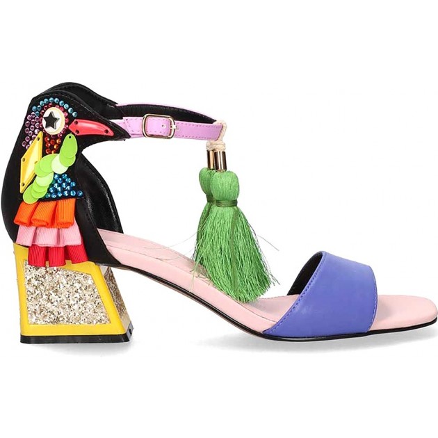 EXE LUISA210 SANDALEN BLACK_PURPLE EXE LUISA210 SANDALEN BLACK_PURPLE