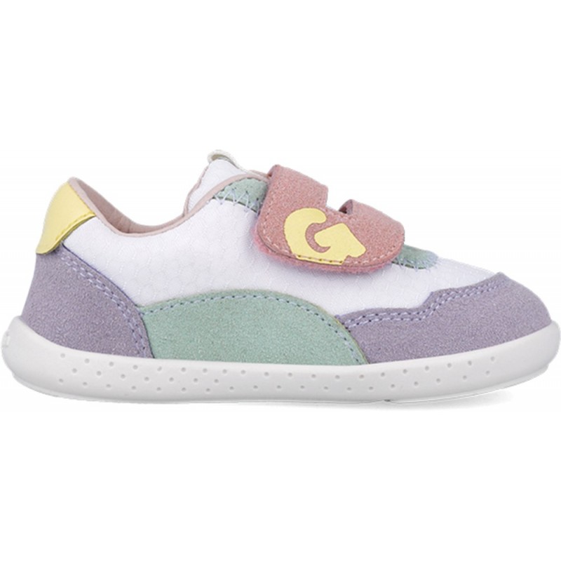 Garvalin 252335 Weiche Mesh-Sportschuhe für Mädchen BLANCO_LILA_D661
