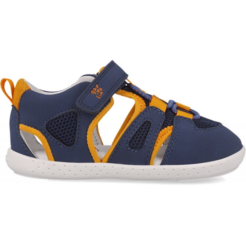 Garvalin 252336 Weiche Mesh-Sandale für Jungen AZUL_NARANJA_A056