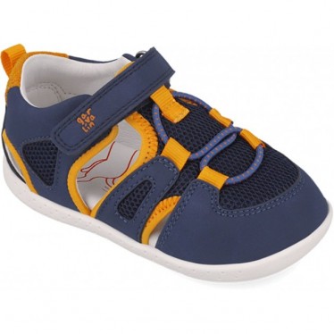 Garvalin 252336 Weiche Mesh-Sandale für Jungen AZUL_NARANJA_A056
