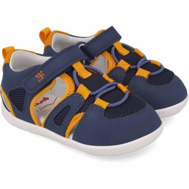 Garvalin 252336 Weiche Mesh-Sandale für Jungen AZUL_NARANJA_A056
