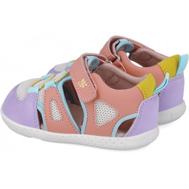 Garvalin 252336 Weiche Mesh-Sandalen für Mädchen BLANCO_LILA_D661