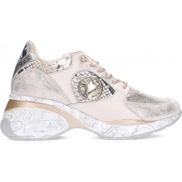 Damen-Sneaker Cetti C-1376 Metall- und Tierdruck CHAMPAGNE