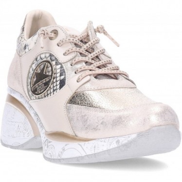 Damen-Sneaker Cetti C-1376 Metall- und Tierdruck CHAMPAGNE