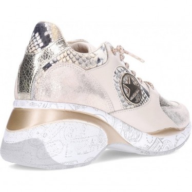 Damen-Sneaker Cetti C-1376 Metall- und Tierdruck CHAMPAGNE