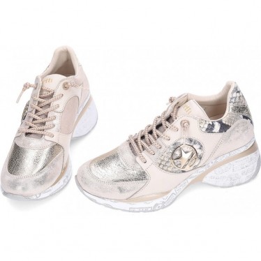 Damen-Sneaker Cetti C-1376 Metall- und Tierdruck CHAMPAGNE