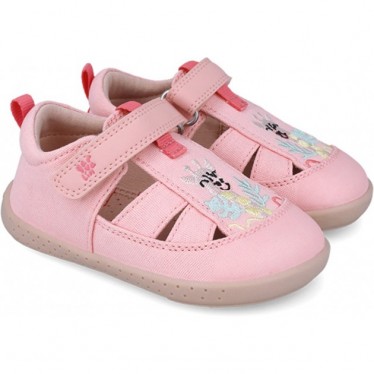 Garvalin 252346 Giraffe Canvas Respectful Sandalen für Mädchen ROSA_B032