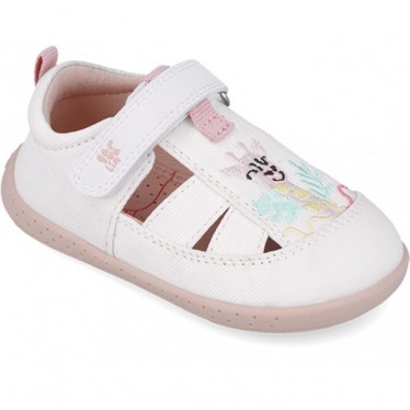 Garvalin 252346 Giraffe Canvas Respectful Sandalen für Mädchen BLANCO_C050