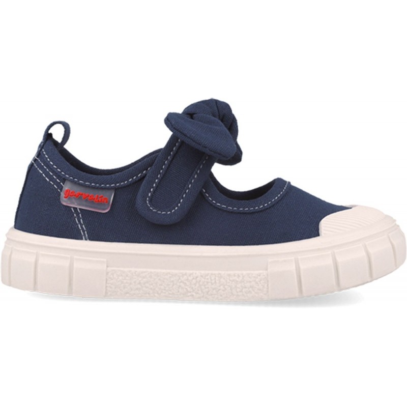 GARVALIN Canvas Bow 252380 Respectful Mädchen Ballerinas AZUL_MARINO_A089