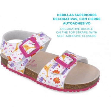 Garvalin 252465 Bios bedruckte Sandalen für Mädchen BLANCO_B050