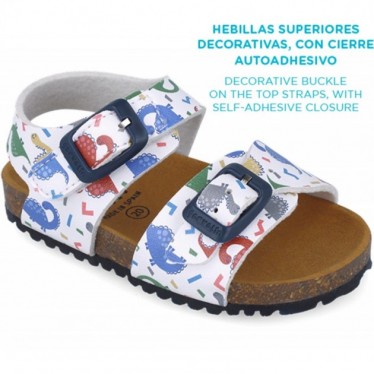 Garvalin 252472 Bios bedruckte Sandalen für Jungen BLANCO_B050