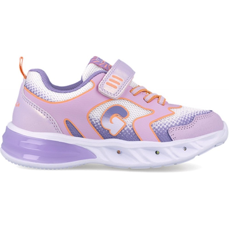 Garvalin 252828 Halo Leuchtsportschuh für Mädchen BLANCO_LILA_D661