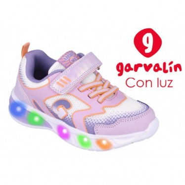 Garvalin 252828 Halo Leuchtsportschuh für Mädchen BLANCO_LILA_D661