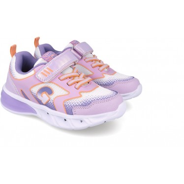 Garvalin 252828 Halo Leuchtsportschuh für Mädchen BLANCO_LILA_D661