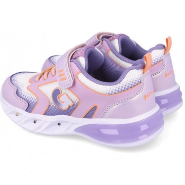 Garvalin 252828 Halo Leuchtsportschuh für Mädchen BLANCO_LILA_D661