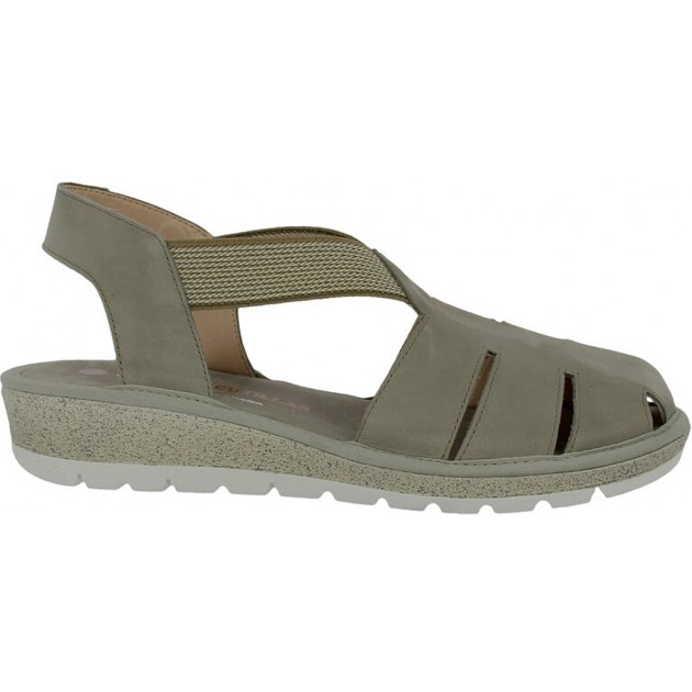 Doctor Cutillas 35336 Damen-Krabbensandale mit Gummizug TAUPE