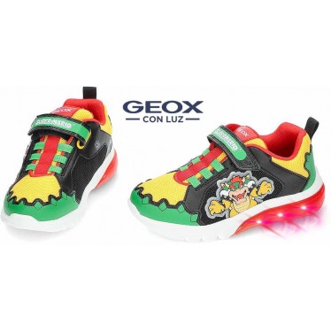 GEOX Cyberdrone Bowser J55LBE Leuchtende Sneakers für Jungen GREEN_RED