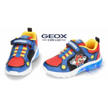 GEOX Super Mario J55LBF leuchtende Kindersneaker ROYAL_RED