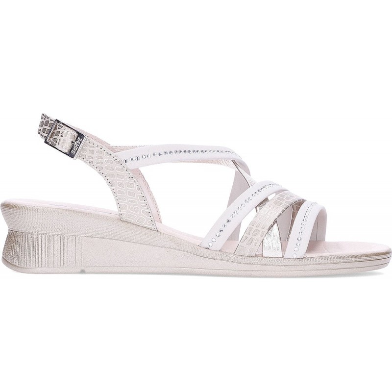 24 HOURS 26519 Damen Riemchensandale PLATINO