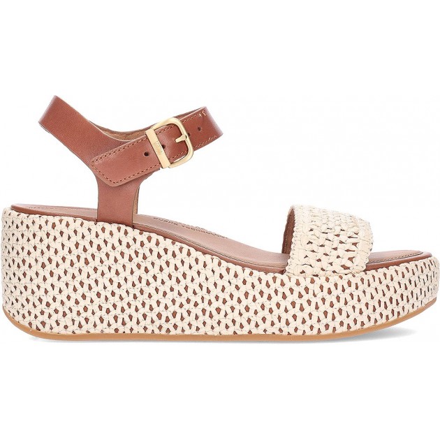 FITFLOP Plateau-Sandalen mit gewebtem Keilabsatz JG1 TAN_IVORY FITFLOP Plateau-Sandalen mit gewebtem Keilabsatz JG1 TAN_IVORY